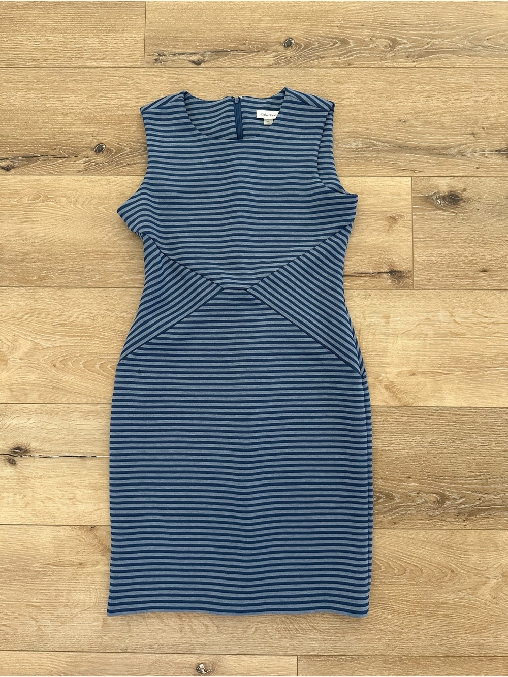 Calvin Klein Blue Striped Bodycon Sheath Dress